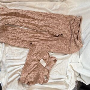 Mauve Pink Leopard Print Two-Piece Loungewear Set